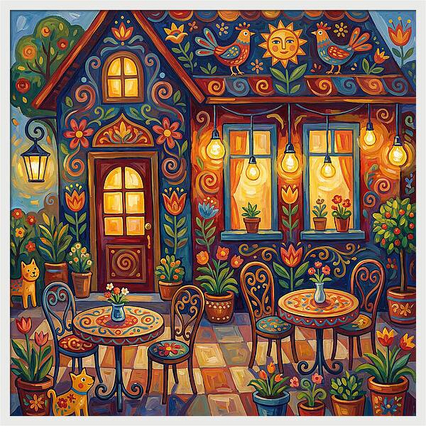 Charming Caf Scene