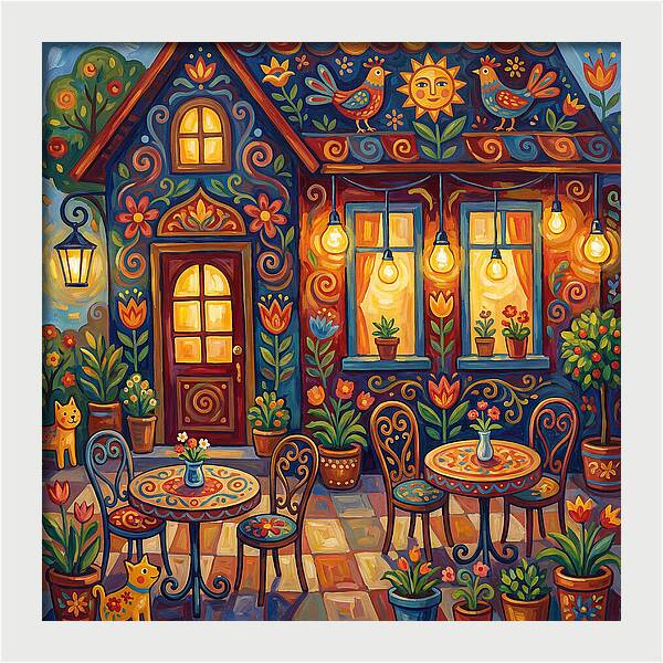 Charming Caf Scene