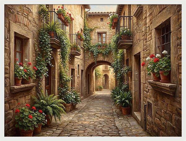 Charming Cobblestone Alleyway