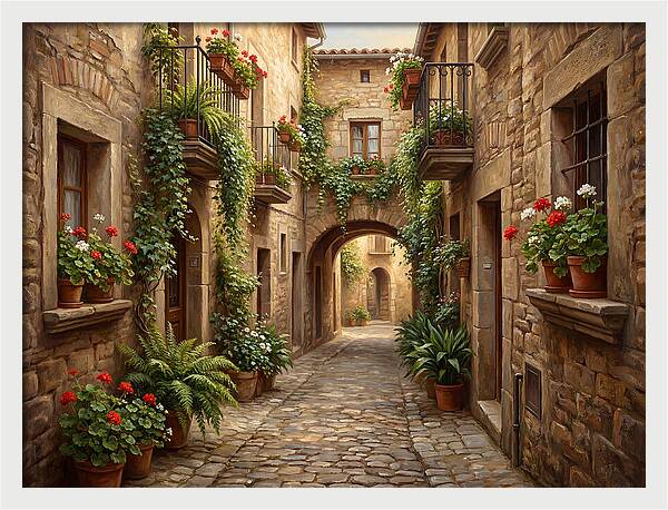 Charming Cobblestone Alleyway