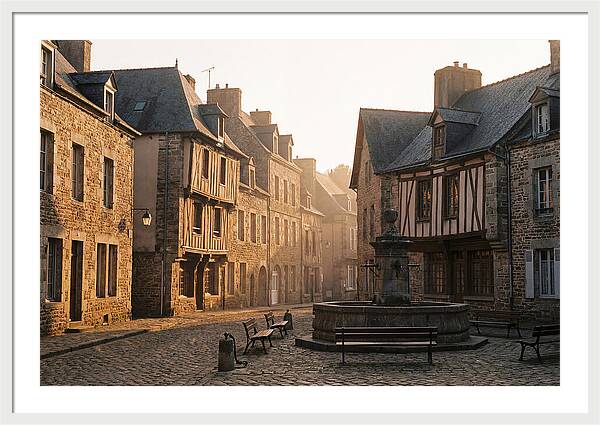Charming Cobblestone Square At Dawn