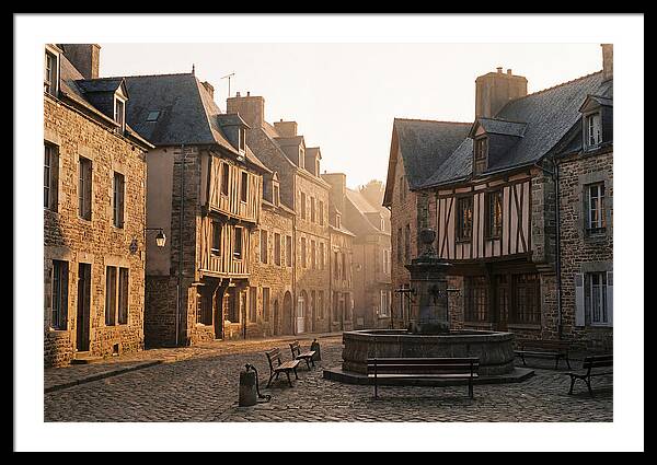 Charming Cobblestone Square At Dawn