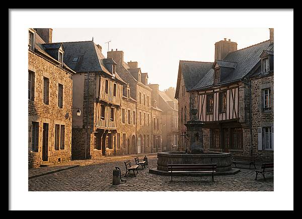 Charming Cobblestone Square At Dawn