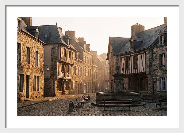 Charming Cobblestone Square At Dawn