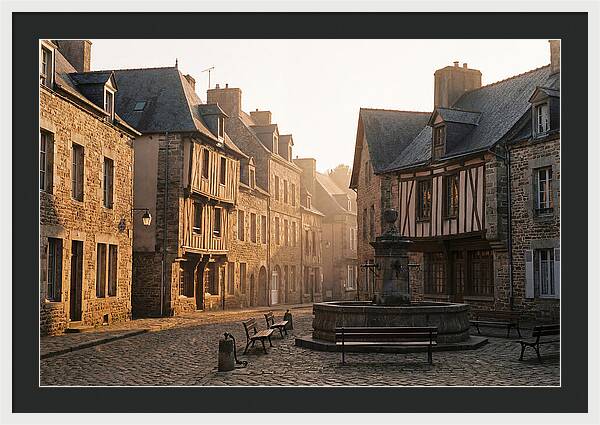 Charming Cobblestone Square At Dawn