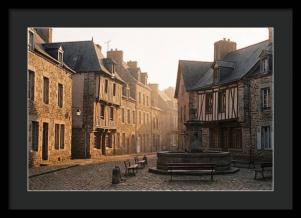 Charming Cobblestone Square At Dawn