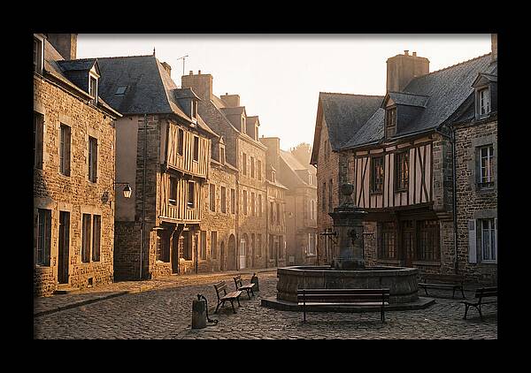 Charming Cobblestone Square At Dawn