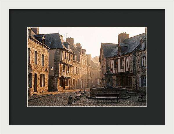 Charming Cobblestone Square At Dawn