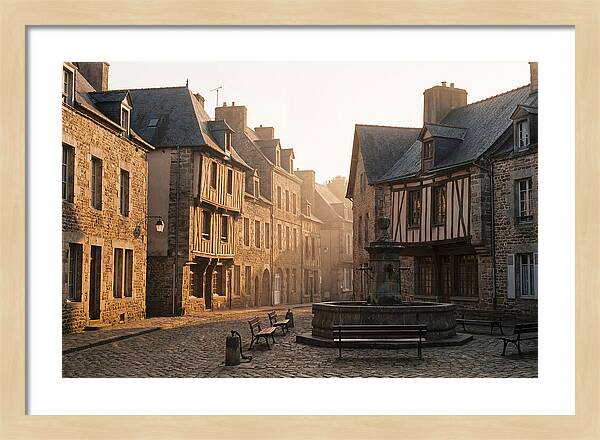 Charming Cobblestone Square At Dawn