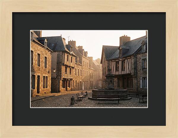 Charming Cobblestone Square At Dawn