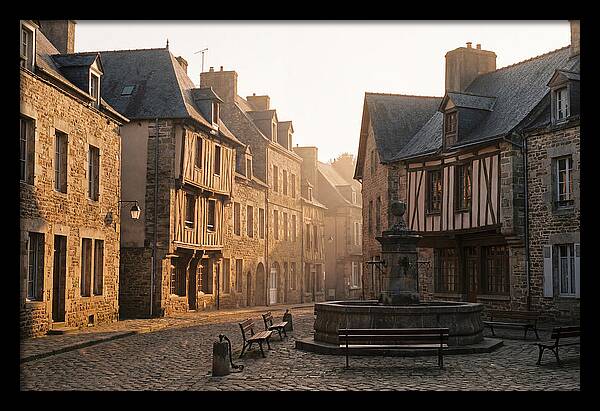 Charming Cobblestone Square At Dawn