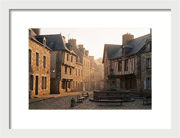 Charming Cobblestone Square At Dawn