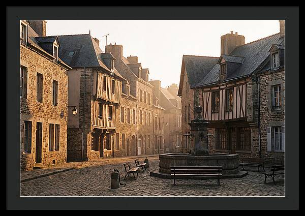 Charming Cobblestone Square At Dawn