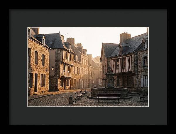Charming Cobblestone Square At Dawn