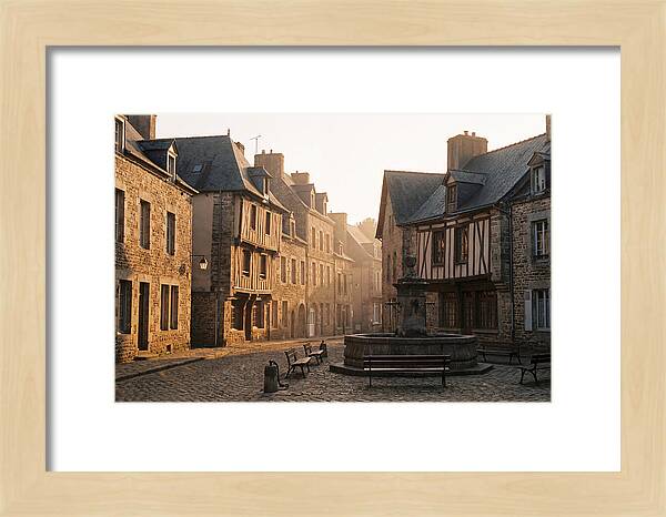 Charming Cobblestone Square At Dawn