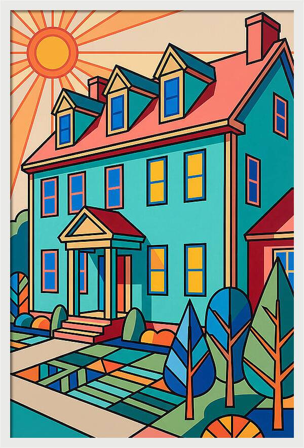 Charming Colonial Home In Color