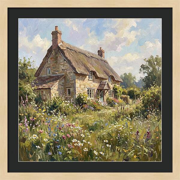 Charming Cottage Surrounded By Blooms