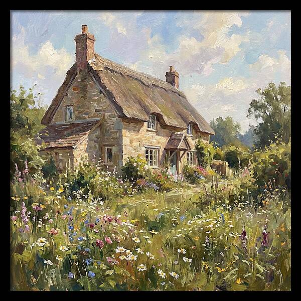 Charming Cottage Surrounded By Blooms