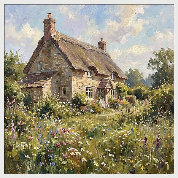 Charming Cottage Surrounded By Blooms