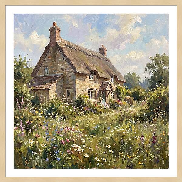 Charming Cottage Surrounded By Blooms