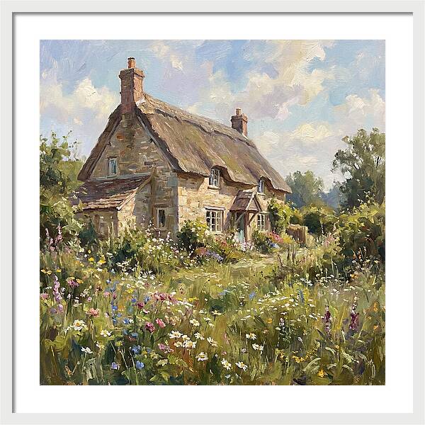 Charming Cottage Surrounded By Blooms