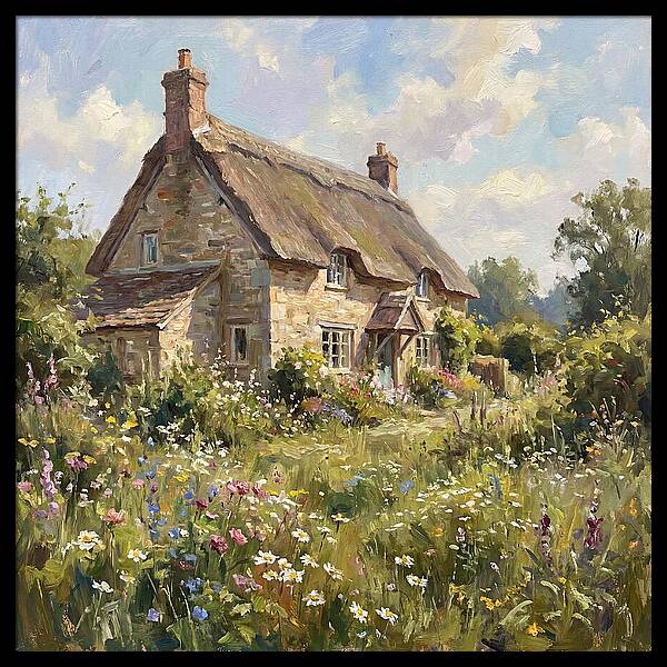 Charming Cottage Surrounded By Blooms