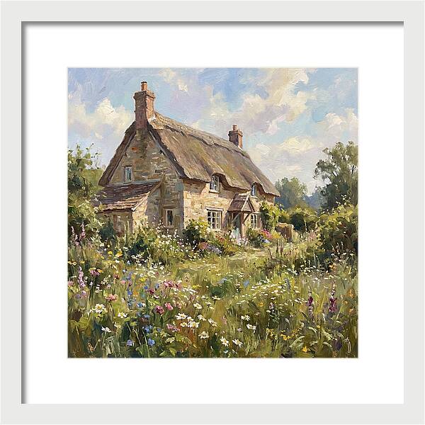 Charming Cottage Surrounded By Blooms