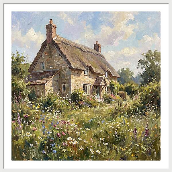 Charming Cottage Surrounded By Blooms