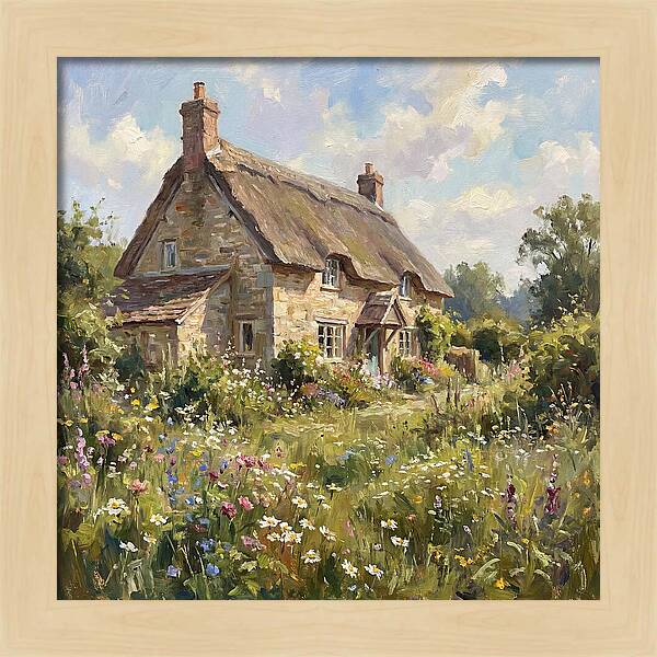 Charming Cottage Surrounded By Blooms