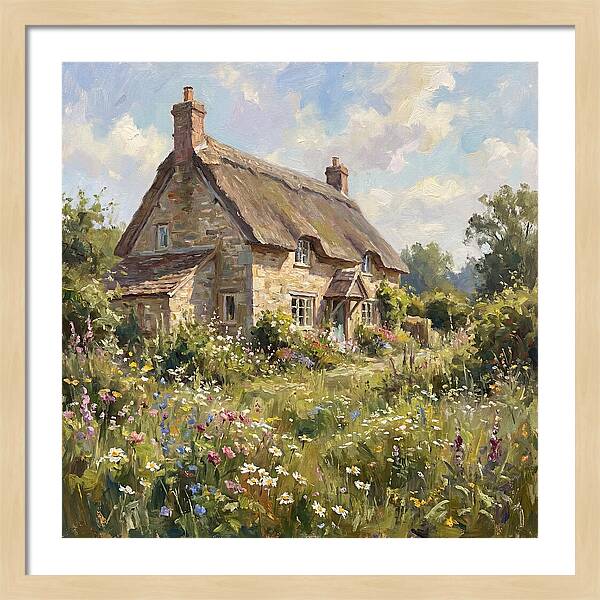 Charming Cottage Surrounded By Blooms