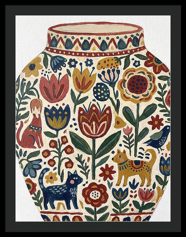 Charming Folk Art Vessel