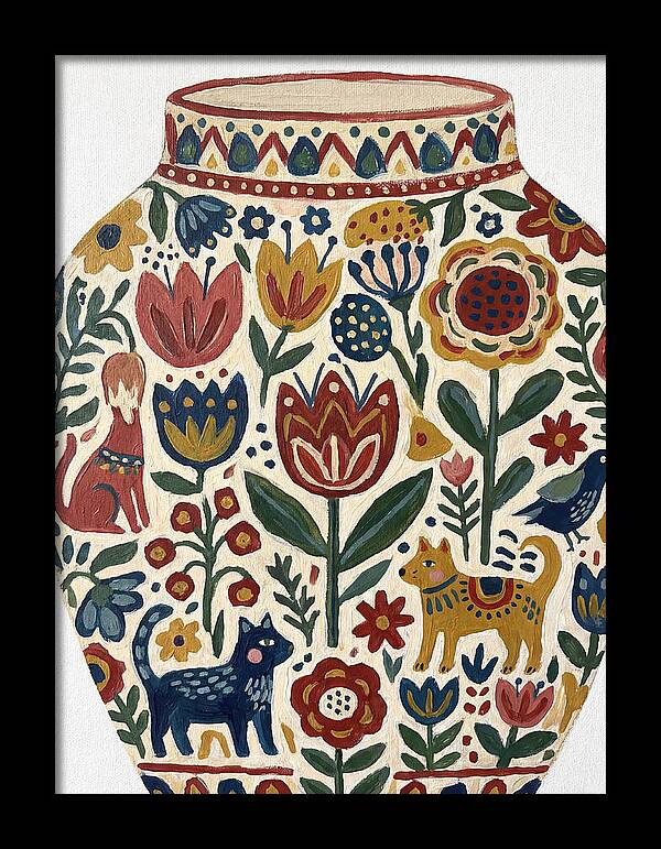 Charming Folk Art Vessel