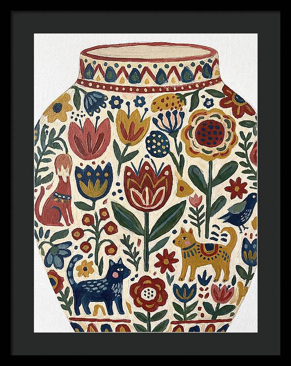 Charming Folk Art Vessel