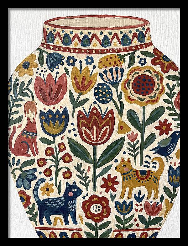 Charming Folk Art Vessel