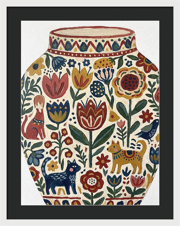 Charming Folk Art Vessel