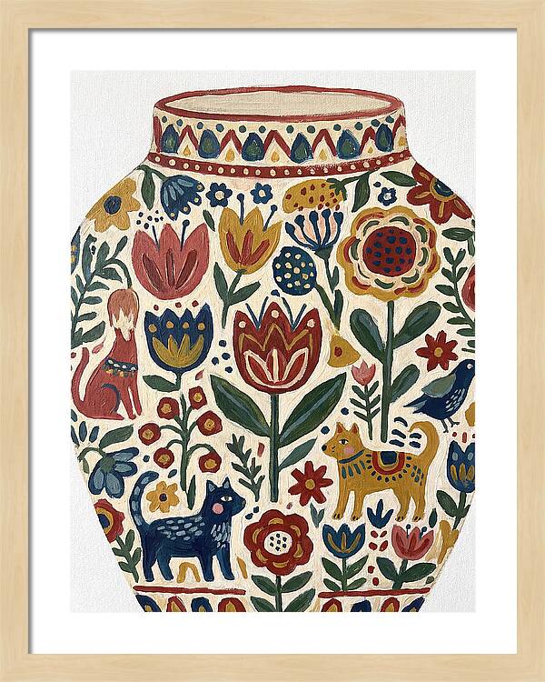 Charming Folk Art Vessel