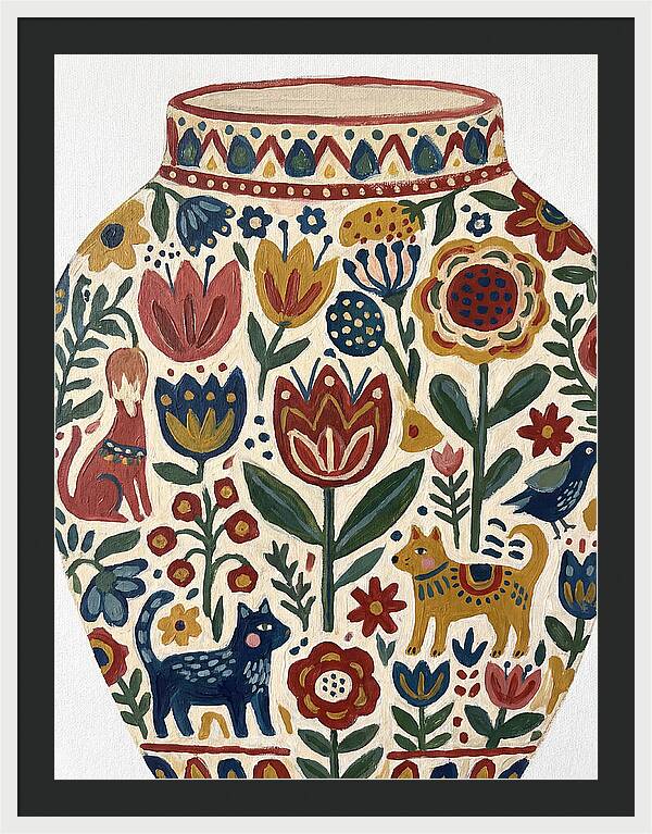 Charming Folk Art Vessel