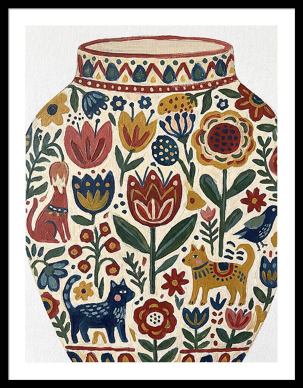 Charming Folk Art Vessel