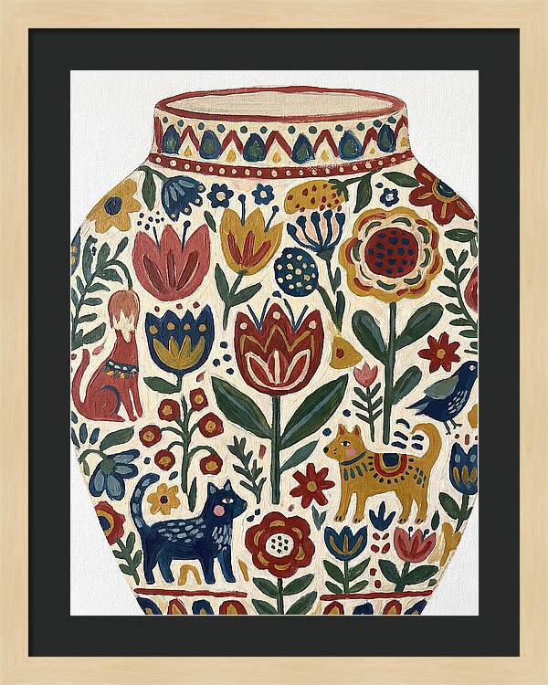 Charming Folk Art Vessel