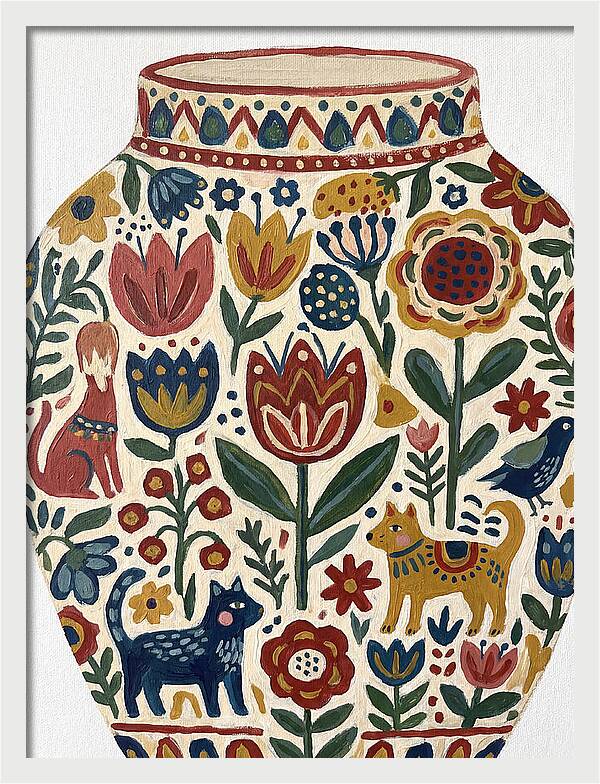 Charming Folk Art Vessel