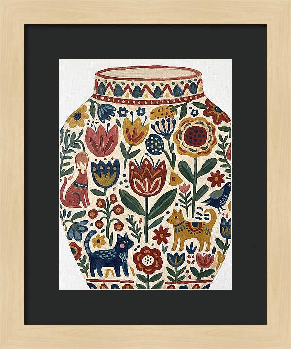 Charming Folk Art Vessel