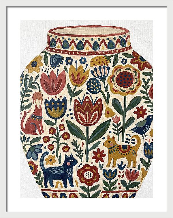 Charming Folk Art Vessel
