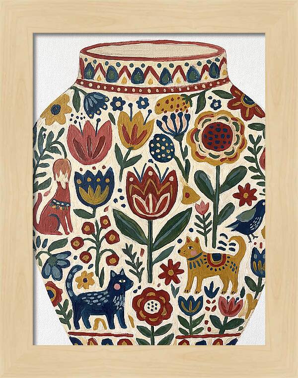 Charming Folk Art Vessel