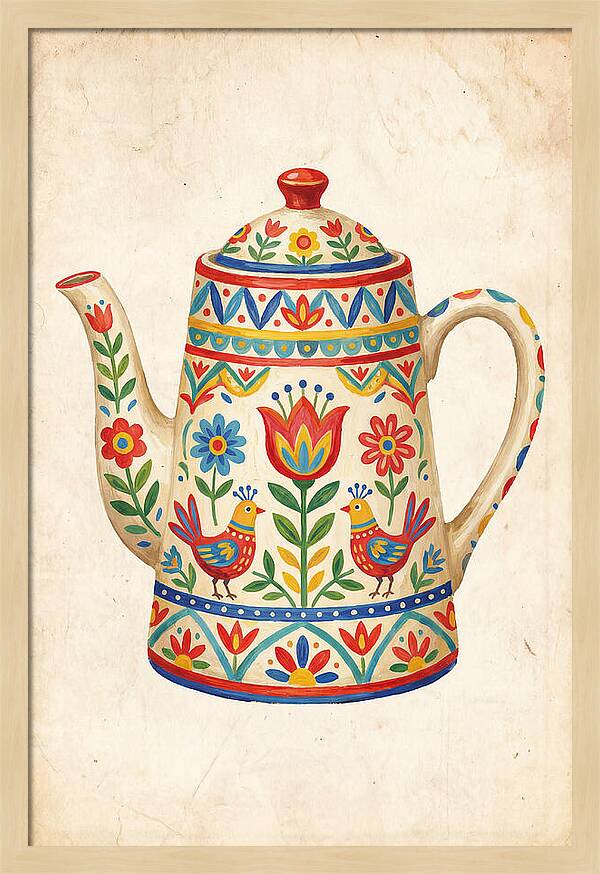 Charming Folk Teapot