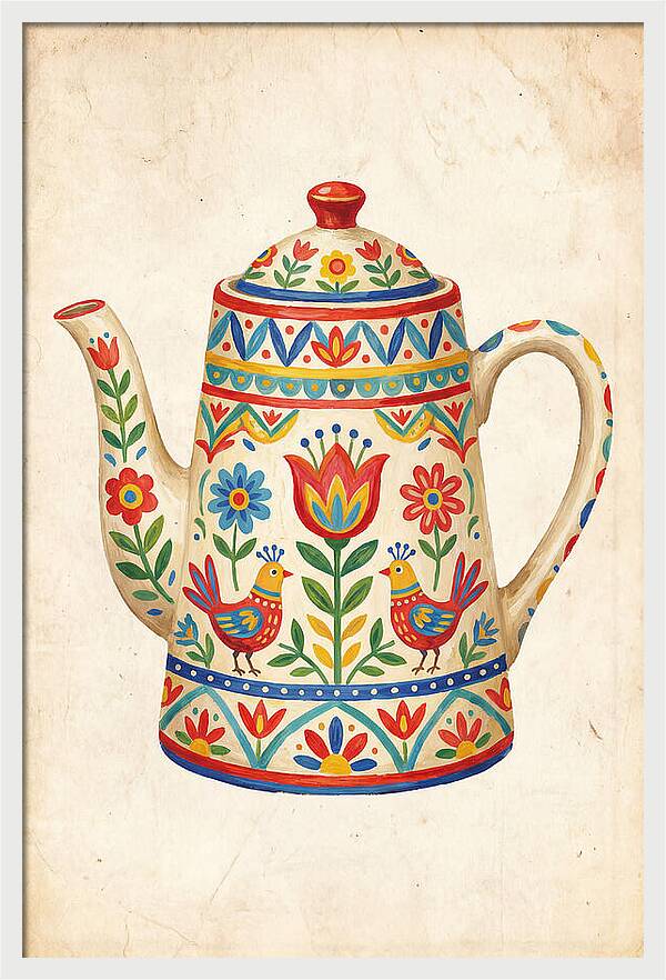 Charming Folk Teapot