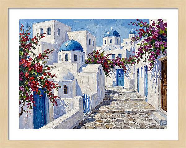 Charming Greek Village Scene
