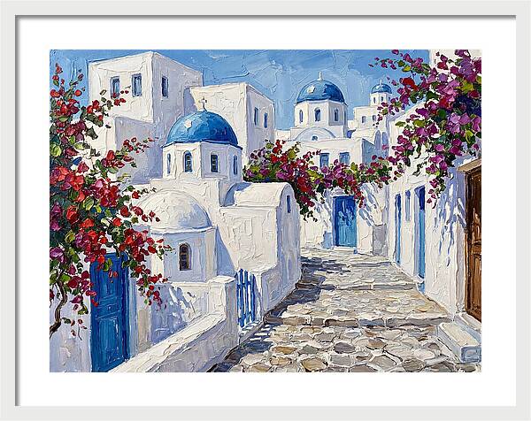 Charming Greek Village Scene