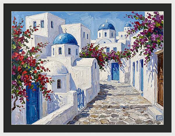 Charming Greek Village Scene
