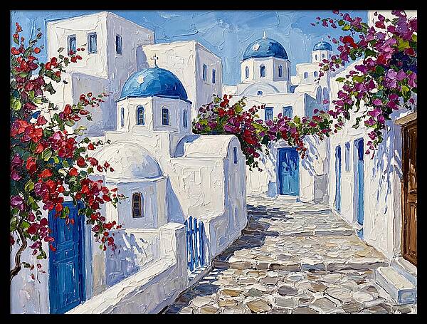 Charming Greek Village Scene