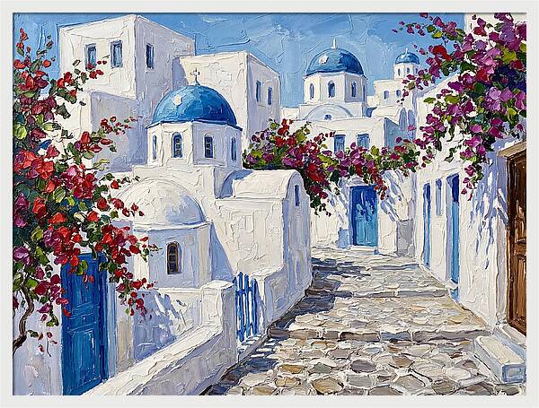 Charming Greek Village Scene